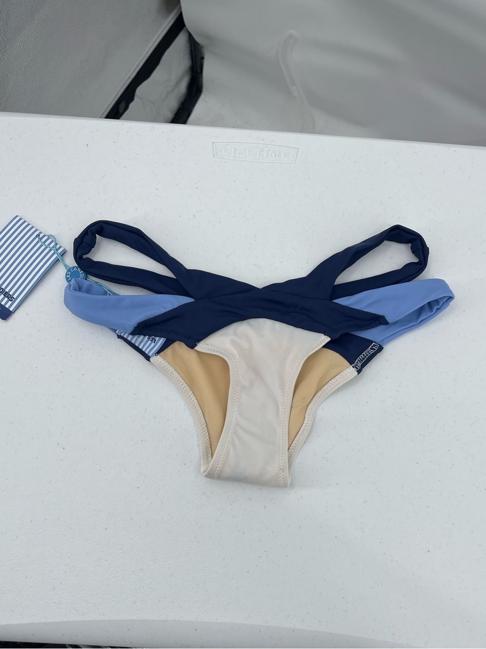 Les Canebiers NWT blue white bikini bottom